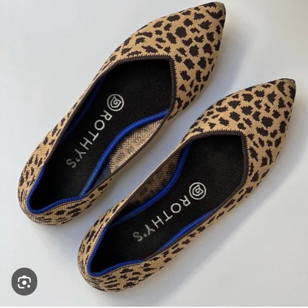 Rothy's Tan and Black Patterned Flats size 8